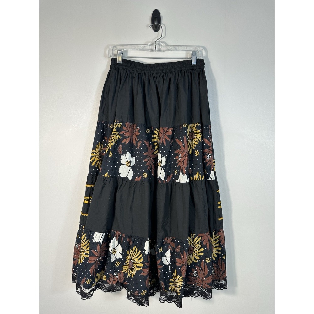 Magic Skirt Womens Small Floral Tiered Y2K Whimsigoth Dark Fairy‎ Forest - Picture 2 of 10